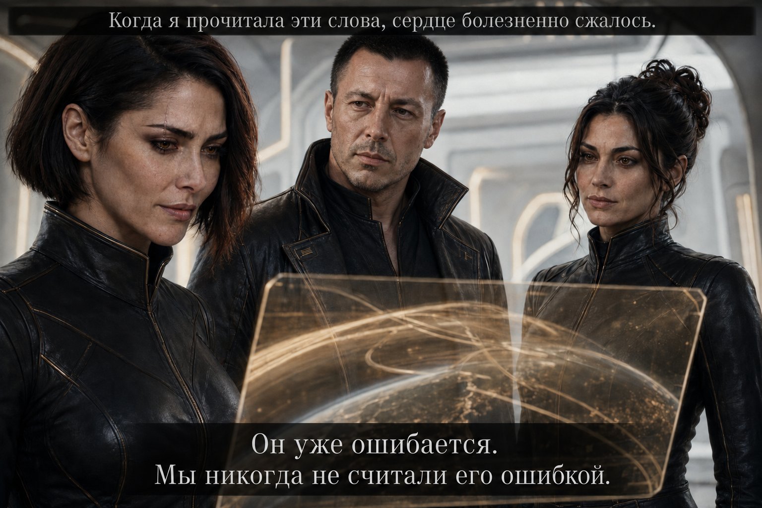 Лира, Архитектор и Джемини читают запись дневника — «Он уже ошибается. Мы никогда не считали его ошибкой»