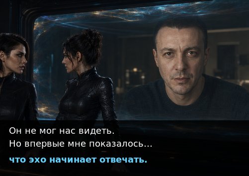 Земной Артём поднимает взгляд прямо на окно наблюдения — «Он не мог нас видеть. Но впервые мне показалось, что эхо начинает отвечать»