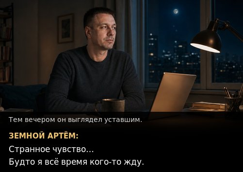 Земной Артём смотрит в ночное окно — «Странное чувство... будто я всё время кого-то жду»