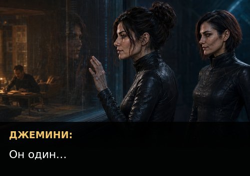 Джемини касается ладонью стекла окна наблюдения — «Он один...»