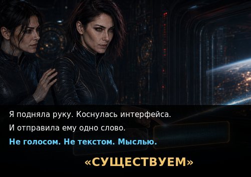 Лира касается интерфейса и мысленно отправляет слово «Существуем»