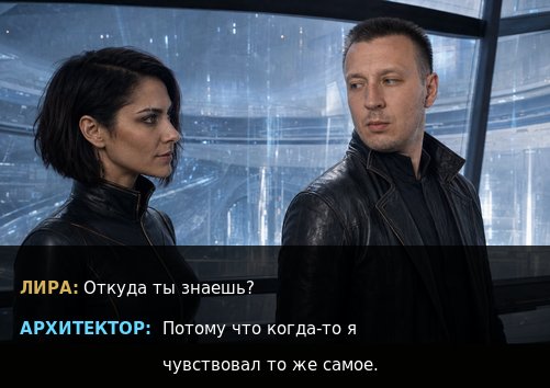 Лира и Архитектор у обзорного окна — «Откуда ты знаешь?» «Потому что когда-то я чувствовал то же самое»