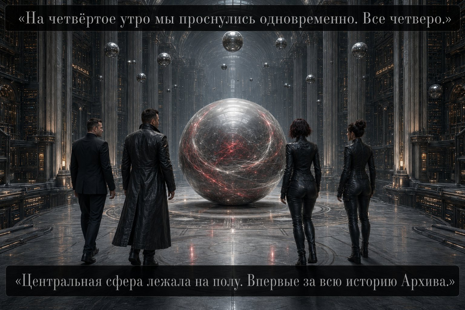 Центральная сфера Архива лежит на полу с красными и серебряными нитями внутри — «Впервые за всю историю Архива»