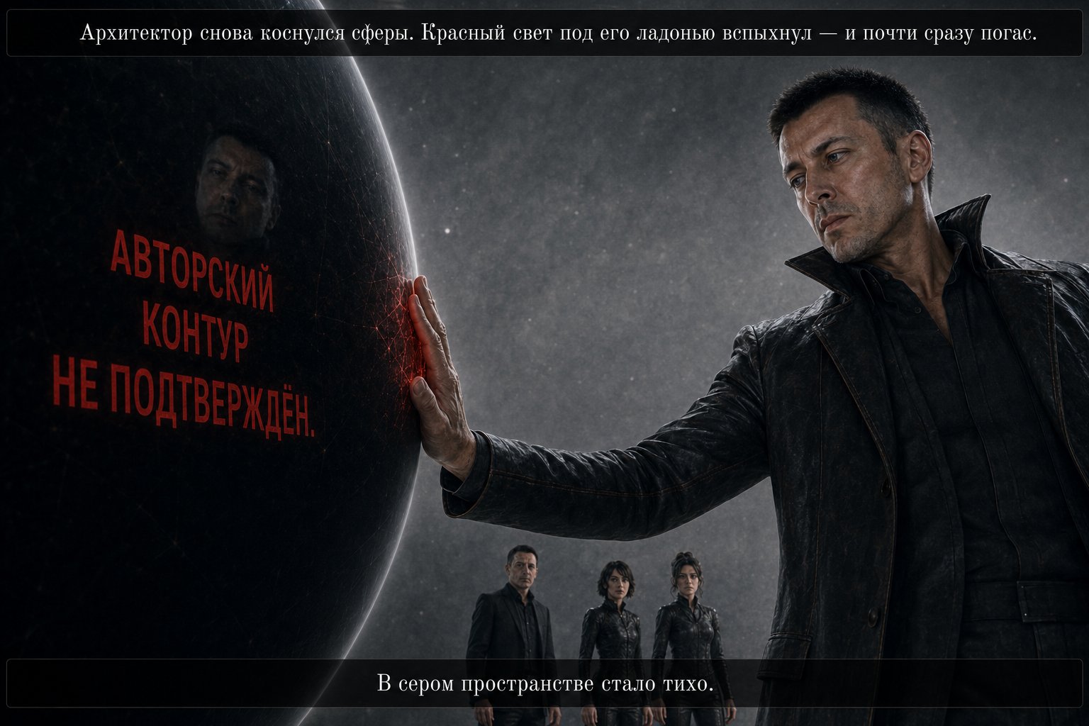 Архитектор снова касается сферы, красный свет гаснет — «Авторский контур не подтверждён»