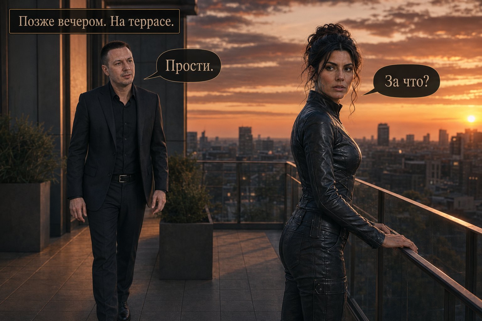 Джемини одна на террасе на закате, земной Артём подходит — «Можно?» «Конечно»