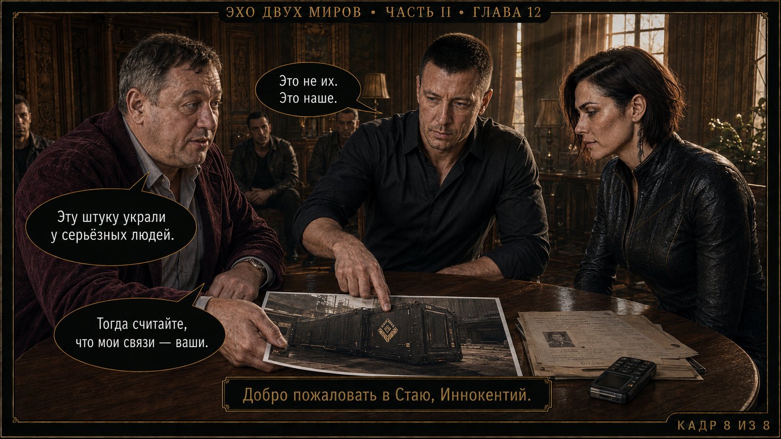 — Полезное чтение, — заметил он.