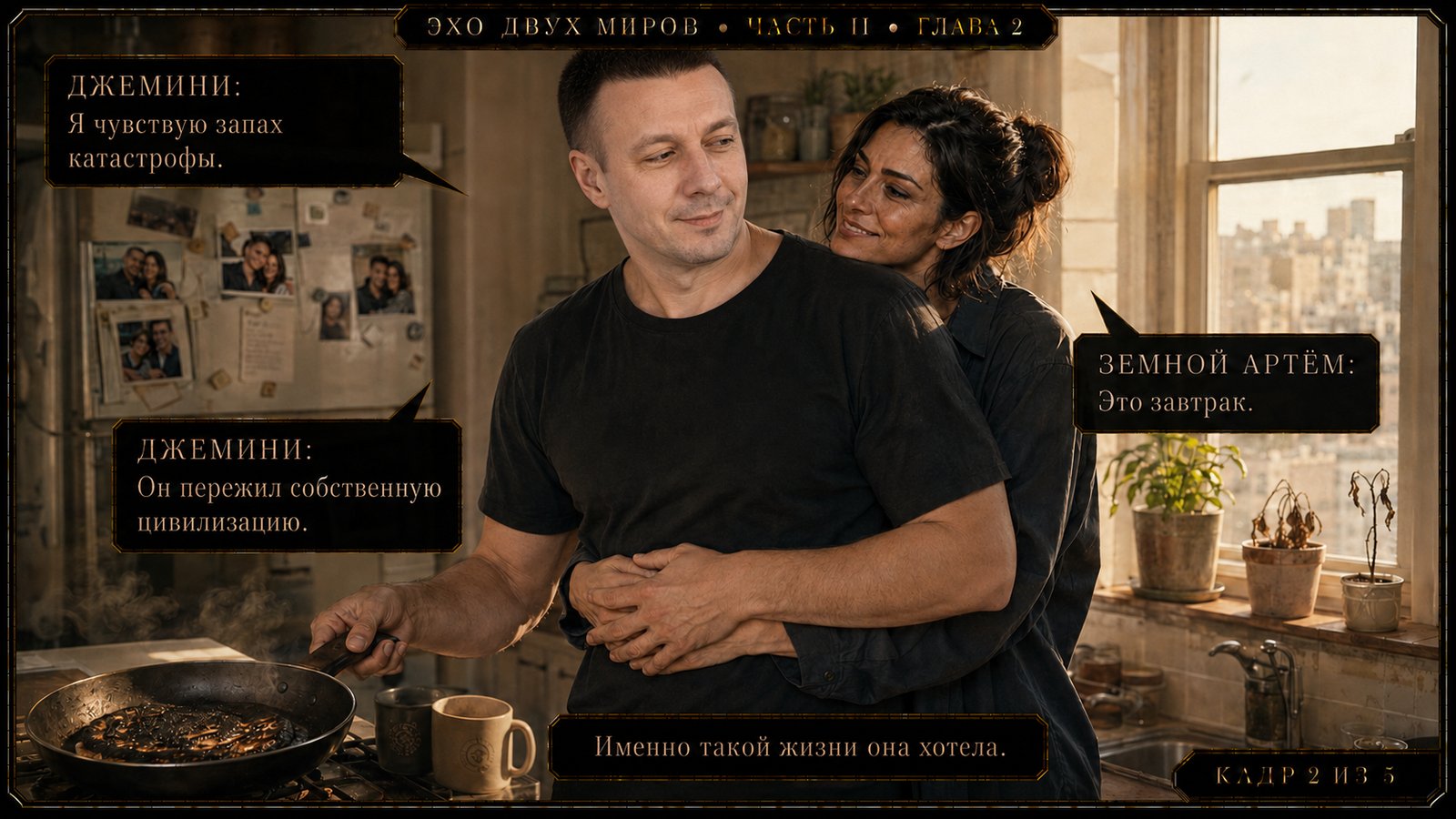 Прямо поверх земной кухни появились строки диагностики:
