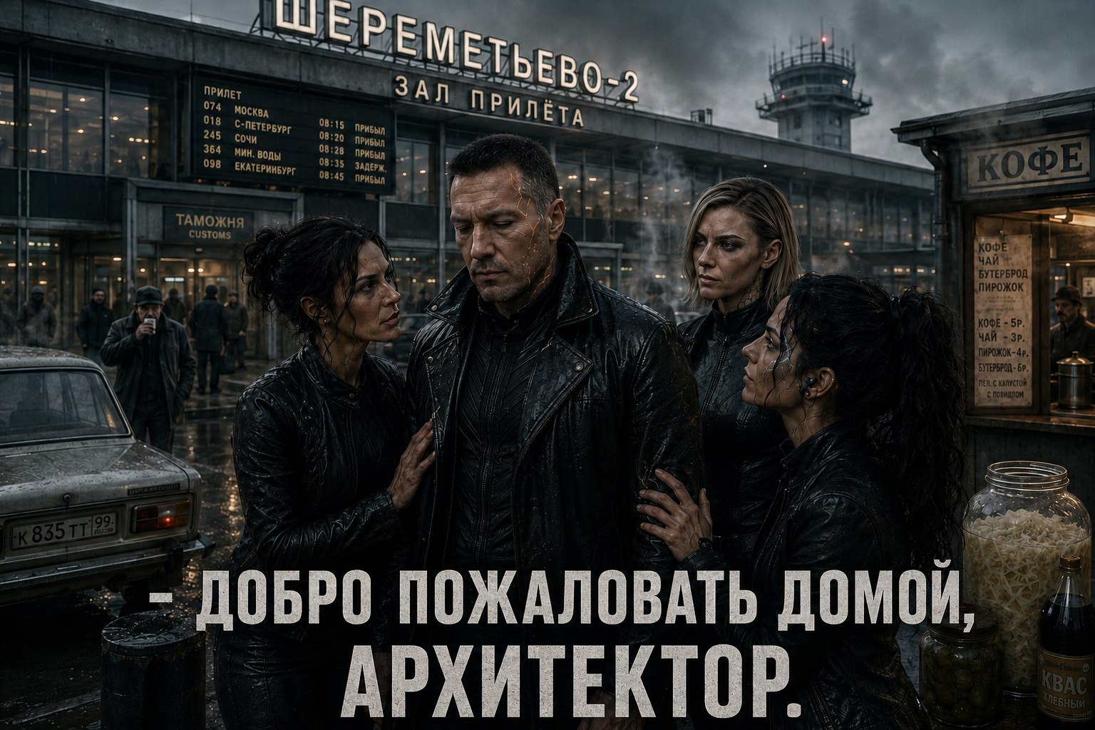 Комикс-страница: у здания Шереметьево-2, «Добро пожаловать домой, Архитектор»