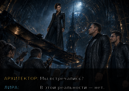 Комикс-кадр: «Мы встречались?» — «В этой реальности — нет»