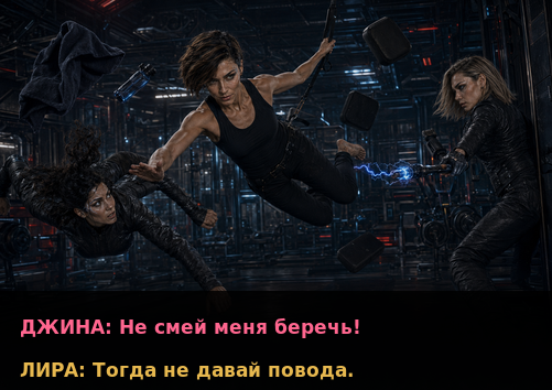 Комикс-кадр: «Не смей меня беречь» — «Тогда перестань давать повод»