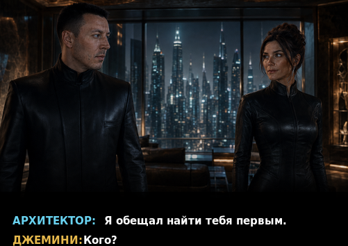 Комикс-кадр: «Я обещал найти тебя первым» — «Кого?»