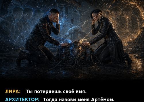 Комикс-кадр: «Ты потеряешь своё имя» — «Тогда назови меня Артёмом»