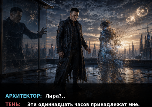 Комикс-кадр: «Эти одиннадцать часов принадлежат мне»