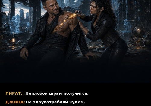 Комикс-кадр: «Неплохой шрам получится»