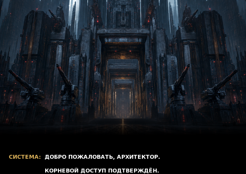 Комикс-кадр: «Добро пожаловать, Архитектор. Корневой доступ подтверждён»