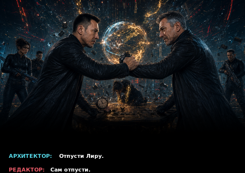 Комикс-кадр: «Отпусти Лиру» — «Сам отпусти»