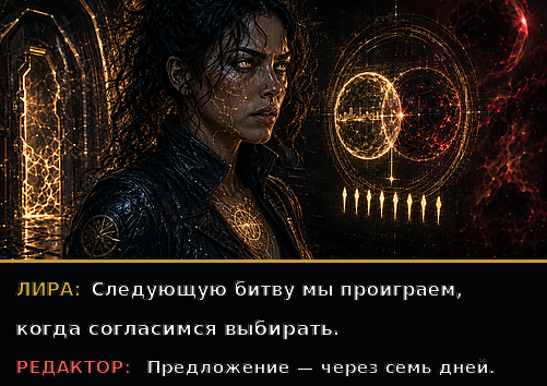 Комикс-кадр: «Проиграем, когда согласимся выбирать» — «Предложение через семь дней»